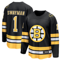 Trusc B.Bruins #1 Jeremy Swayman Black Home Breakaway Player Stitched Jerseys