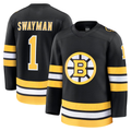 Trusc B.Bruins #1 Jeremy Swayman Black Home Premium Stitched Jerseys