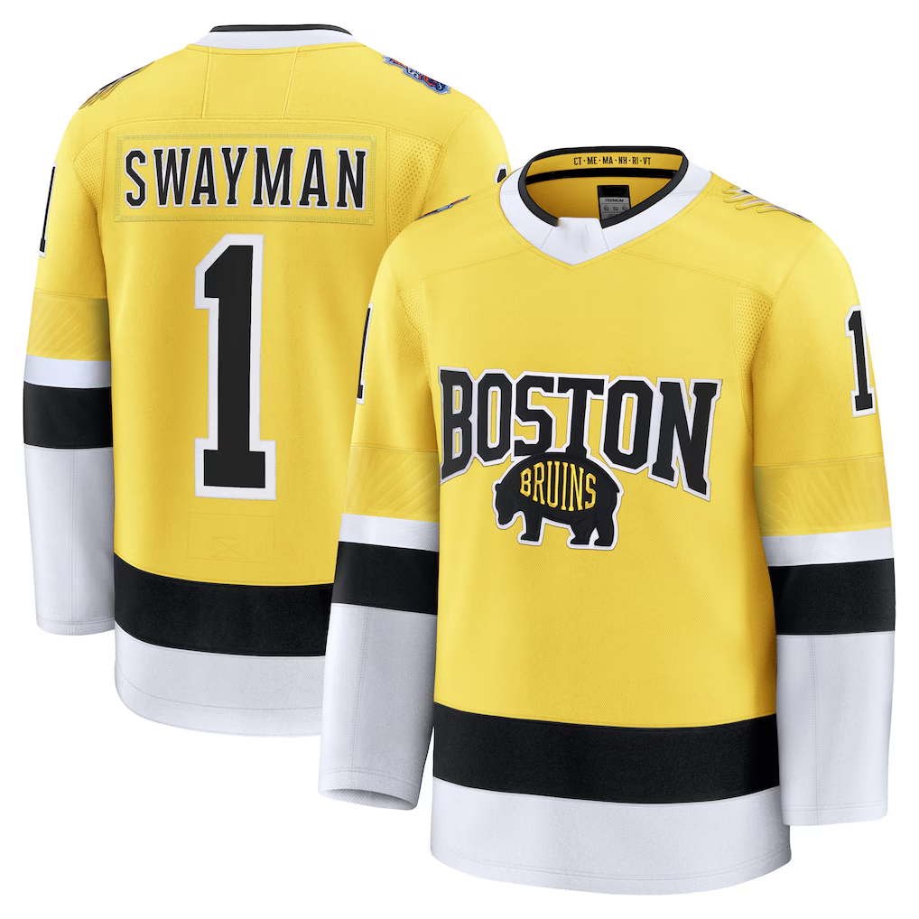 Trusc B.Bruins #1 Jeremy Swayman Gold 2026 Stadium Series Premium Stitched Jerseys