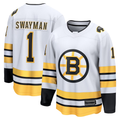 Trusc B.Bruins #1 Jeremy Swayman White Away Breakaway Player Stitched Jerseys
