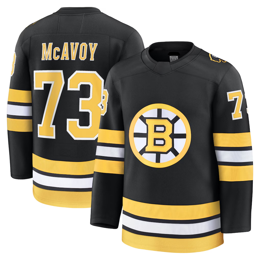 Trusc B.Bruins #73 Charlie McAvoy Black Home Premium Player Stitched Jerseys