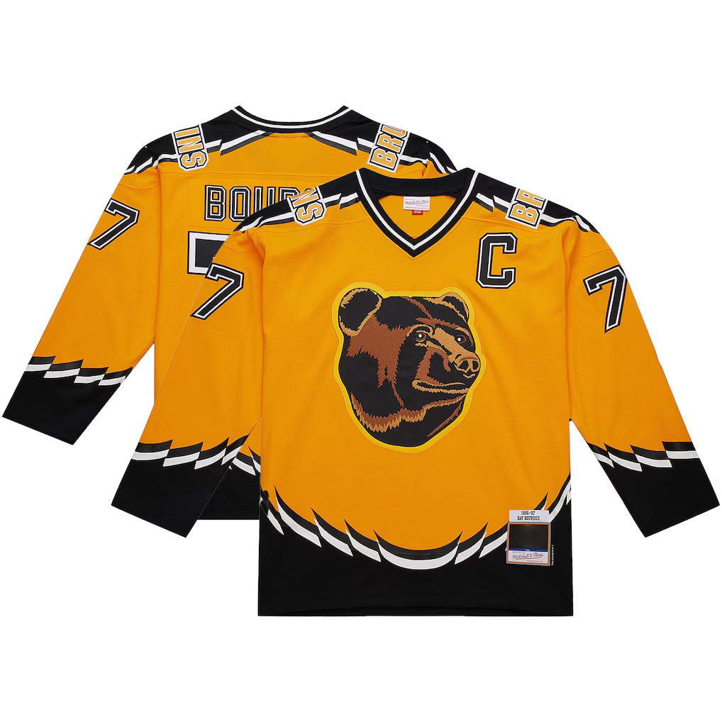 Trusc B.Bruins #77 Ray Bourque Mitchell & Ness Gold Big & Tall 1996-97 Blue Line 2.0 Stitched Jerseys