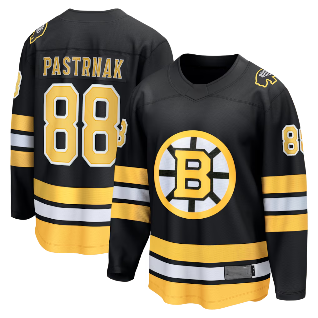 Trusc B.Bruins #88 David Pastrnak Black Home Breakaway Stitched Jerseys