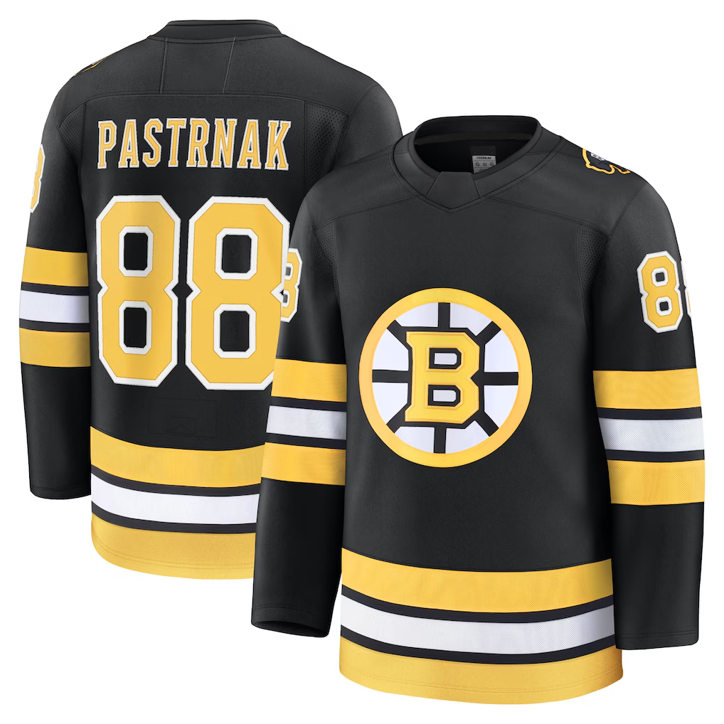 Trusc B.Bruins #88 David Pastrnak Black Home Premium Player Stitched Jerseys