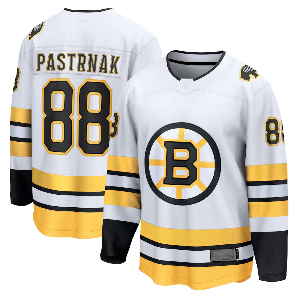 Trusc B.Bruins #88 David Pastrnak White Away Breakaway Player Stitched Jerseys