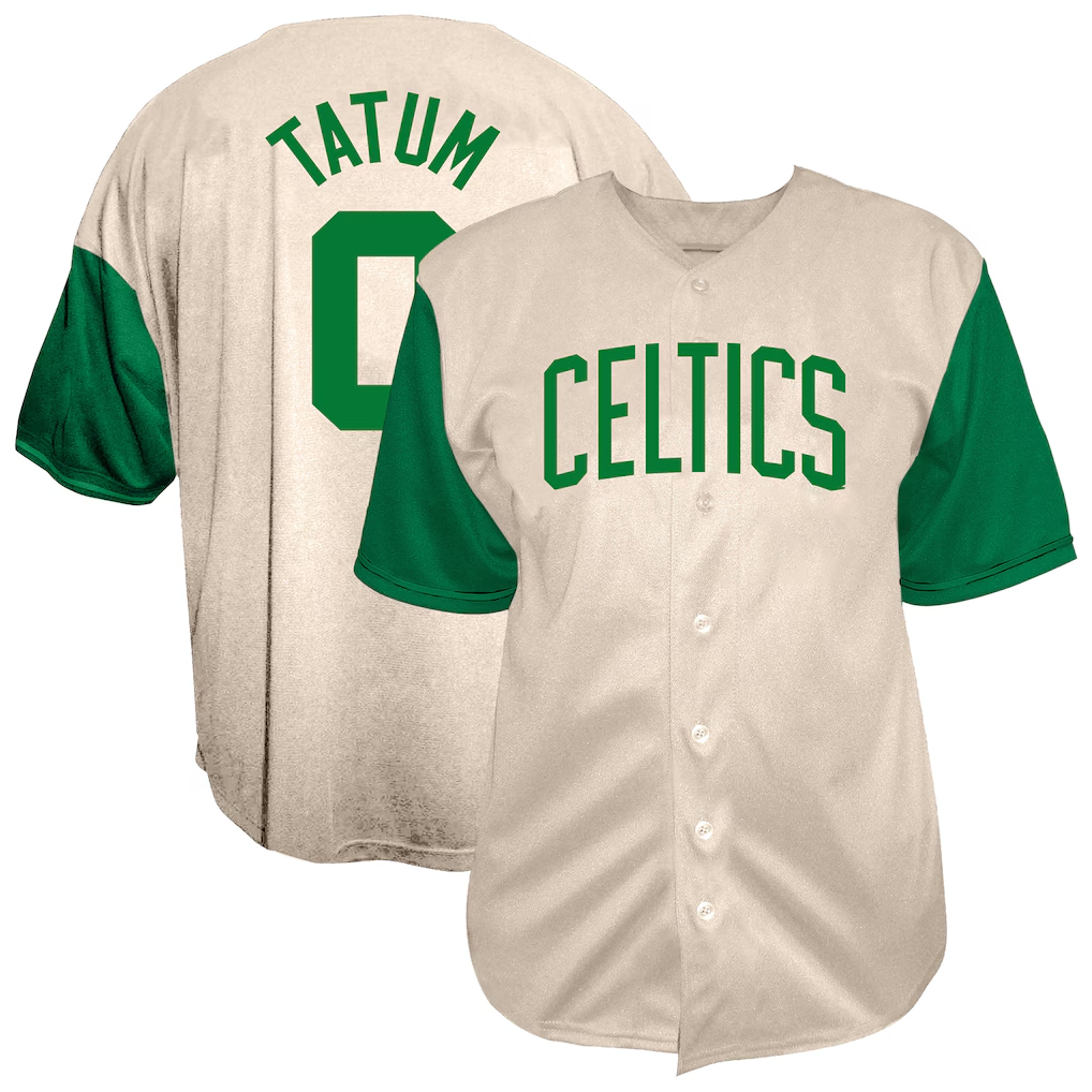 Trusc B.Celtics #0 Jayson Tatum  Cream Baseball Jerseys
