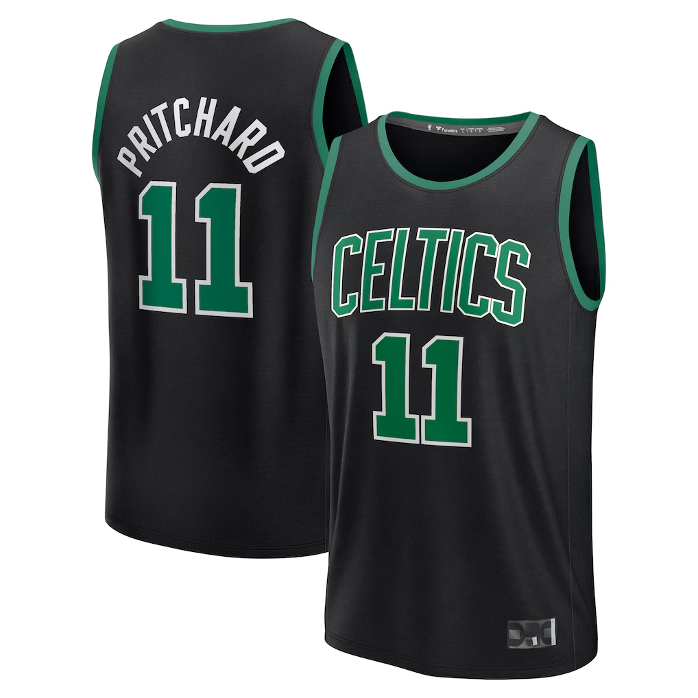 Trusc B.Celtics #11 Payton Pritchard  Black Fast Break Replica Player Jerseys - Statement Edition