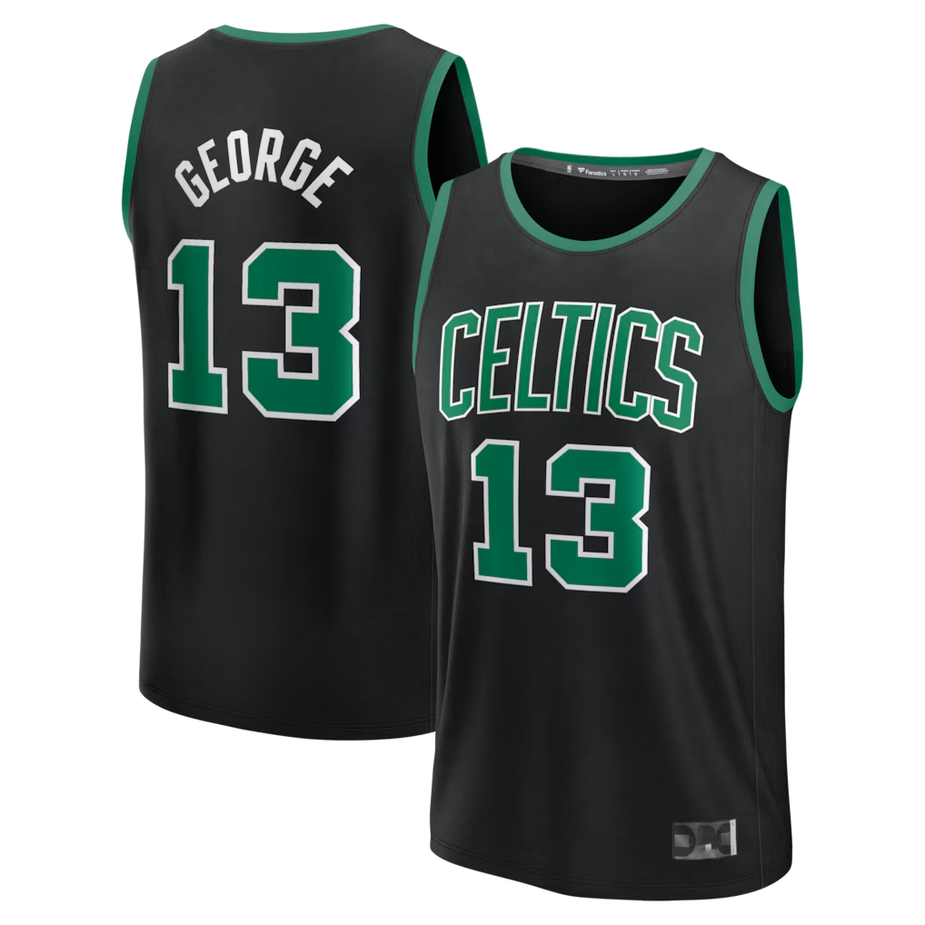 Trusc B.Celtics #13 Paul George Black Fast Break Replica Jerseys - Statement Edition
