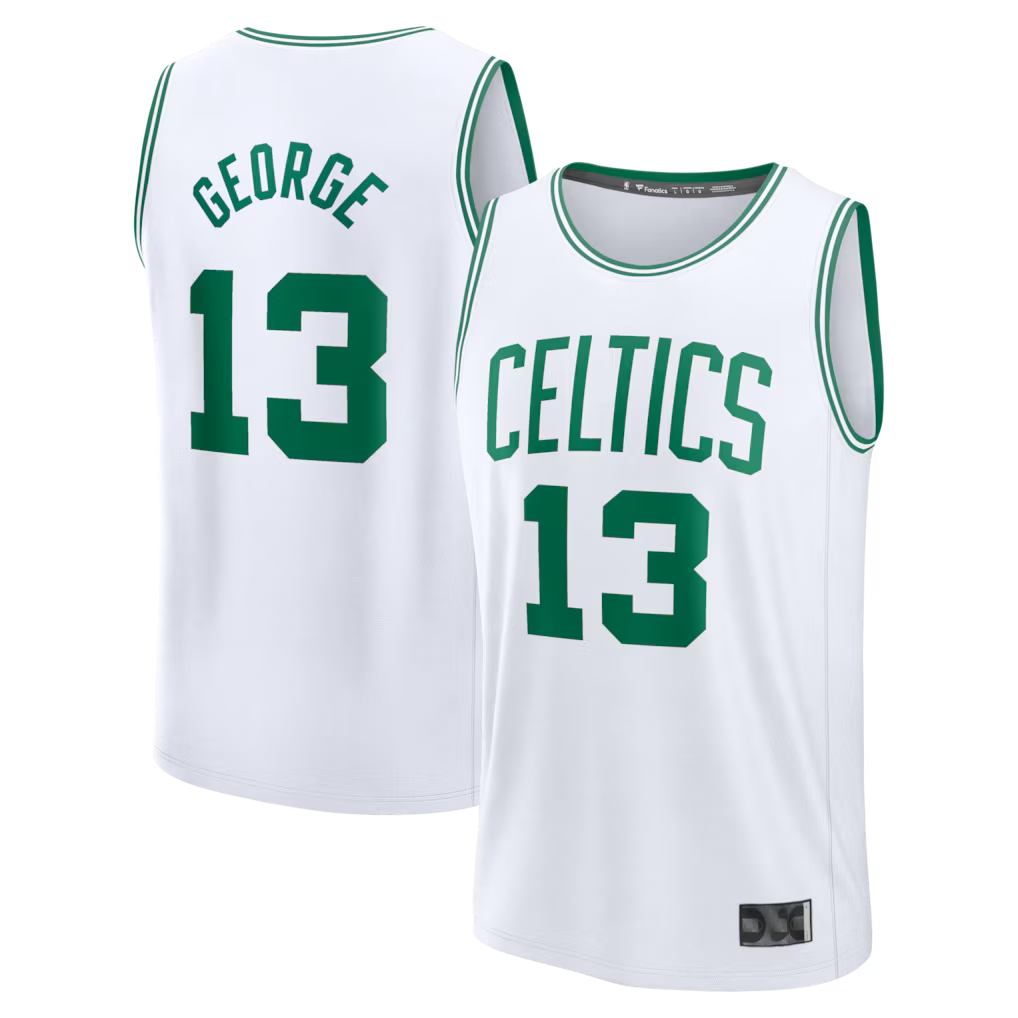 Trusc B.Celtics #13 Paul George  White Fast Break Replica Jerseys - Association Edition