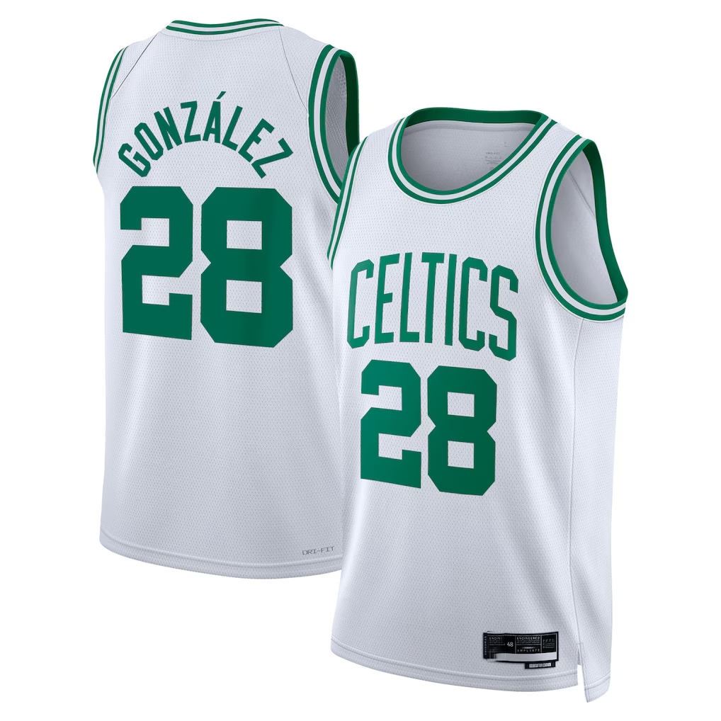 Trusc B.Celtics #28 Hugo Gonz¨¢lez White Swingman Jerseys - Association Edition