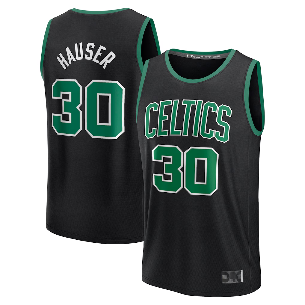 Trusc B.Celtics #30 Sam Hauser Black Fast Break Replica Player Jerseys - Statement Edition