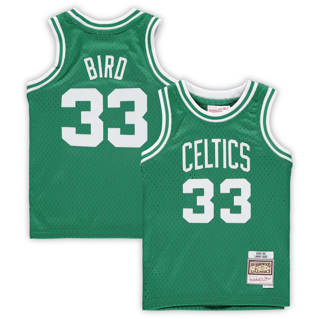 Trusc B.Celtics #33 Larry Bird Mitchell & Ness Kelly Green 1985-86 Hardwood Classics Throwback Team Jerseys