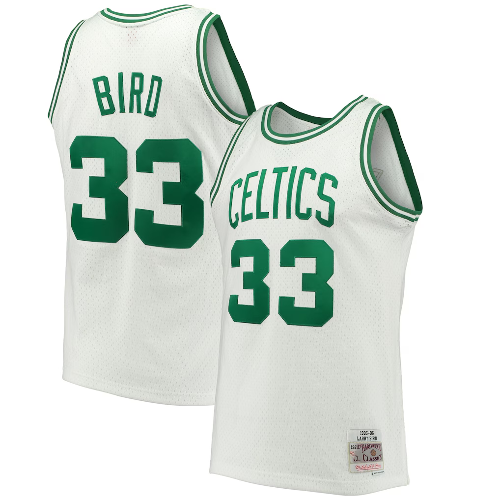 Trusc B.Celtics #33 Larry Bird Mitchell & Ness White Hardwood Classics 198586 Swingman Jerseys