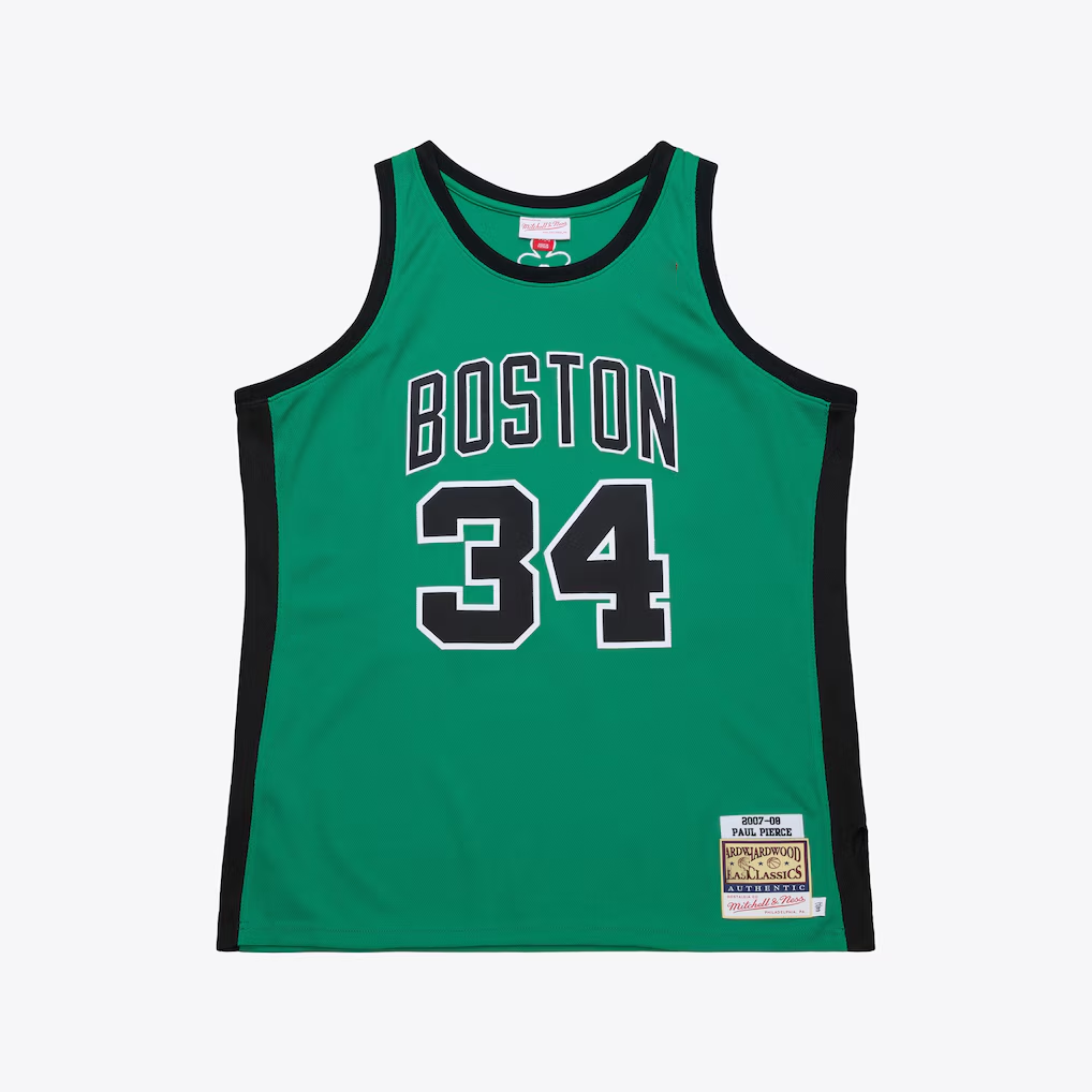Trusc B.Celtics #34 Paul Pierce Mitchell & Ness Kelly Green 2007-08 Hardwood Classics Authentic Jerseys