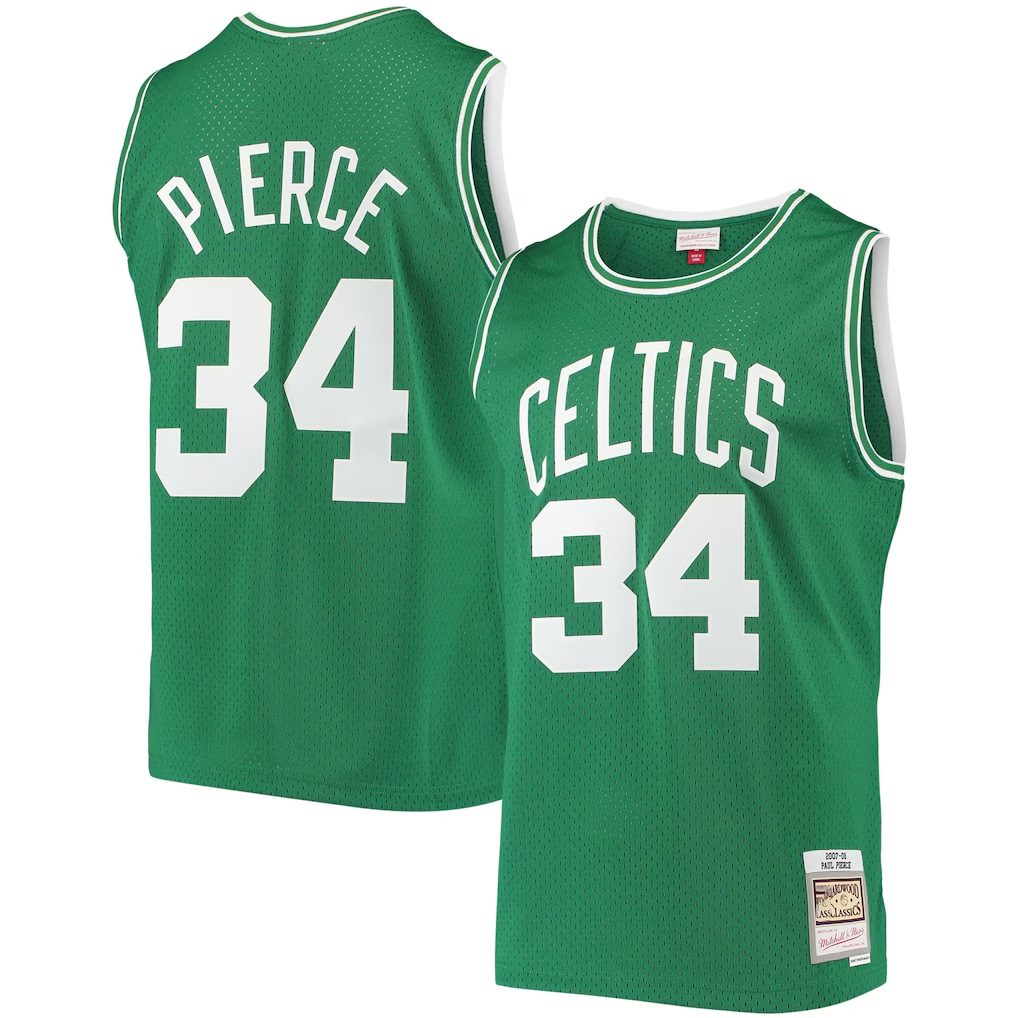 Trusc B.Celtics #34 Paul Pierce Mitchell & Ness Kelly Green Hardwood Classics Swingman Jerseys