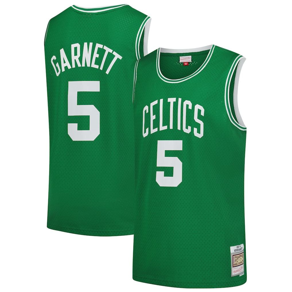 Trusc B.Celtics #5 Kevin Garnett Mitchell & Ness Kelly Green 200708 Hardwood Classics Swingman Jerseys