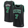Trusc B.Celtics #7 Jaylen Brown Black Fast Break Replica Player Jerseys - Statement Edition