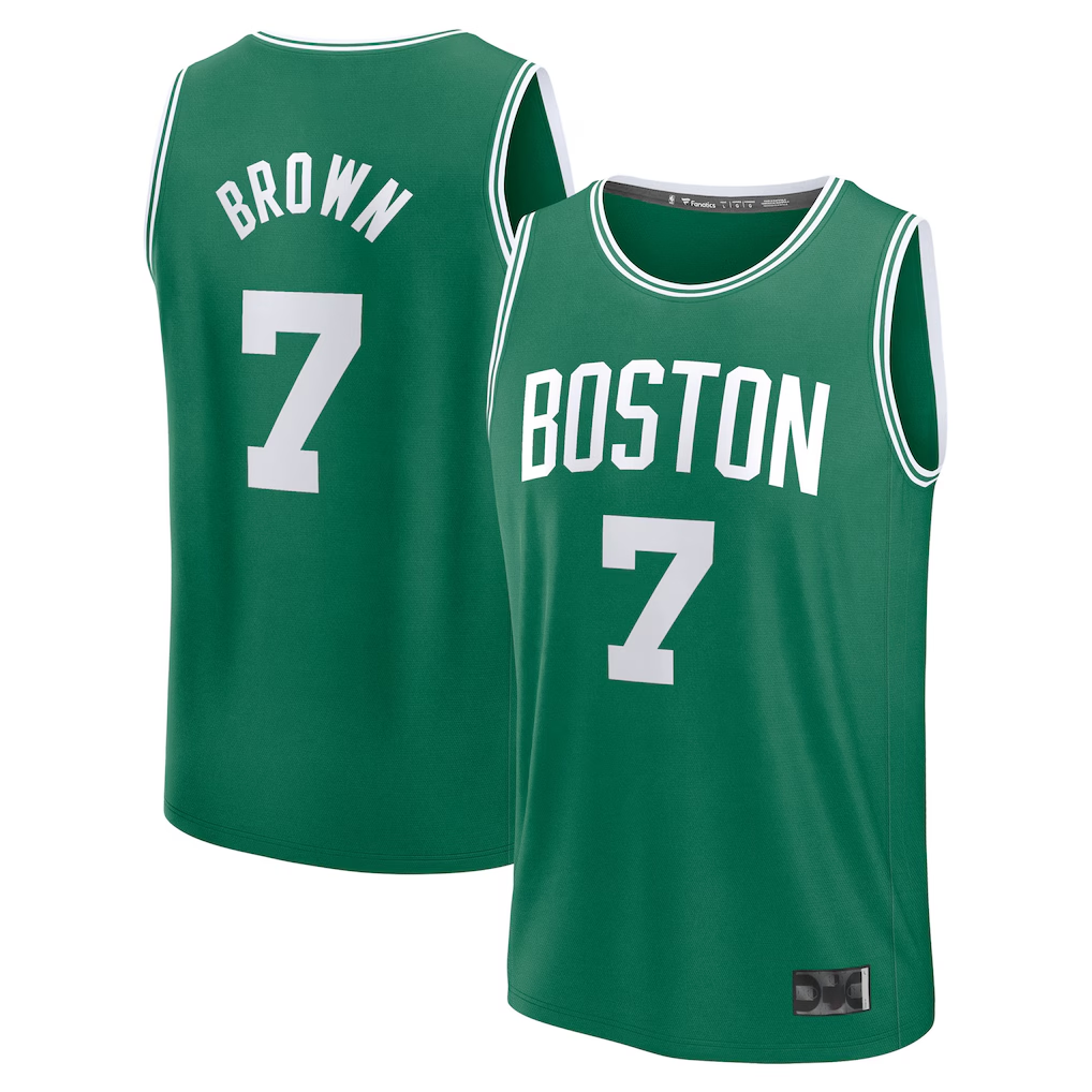 Trusc B.Celtics #7 Jaylen Brown  Kelly Green Fast Break Replica Player Jerseys - Icon Edition