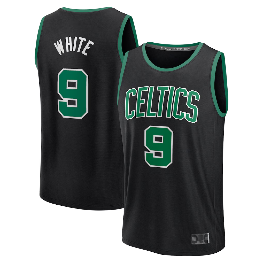 Trusc B.Celtics #9 Derrick White  Black Fast Break Replica Player Jerseys - Statement Edition