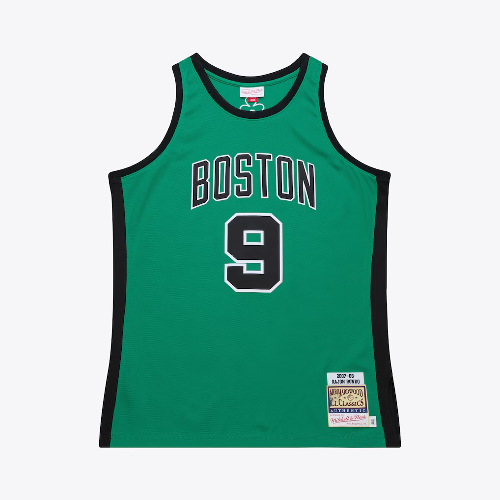 Trusc B.Celtics #9 Rajon Rondo Mitchell & Ness Kelly Green 2007-08 Hardwood Classics Authentic Jerseys