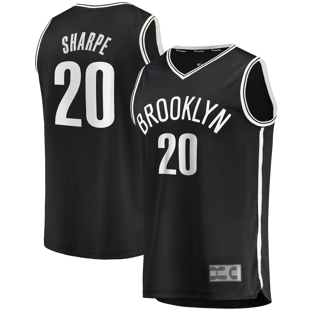 Trusc B.Nets #20 Day'Ron Sharpe  Black Fast Break Replica Jerseys - Icon Edition