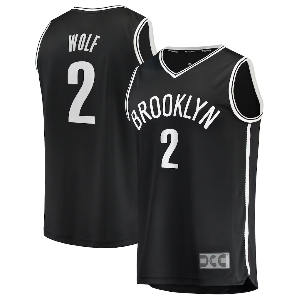 Trusc B.Nets #2 Daniel Wolf Black Fast Break Replica Jerseys - Icon Edition