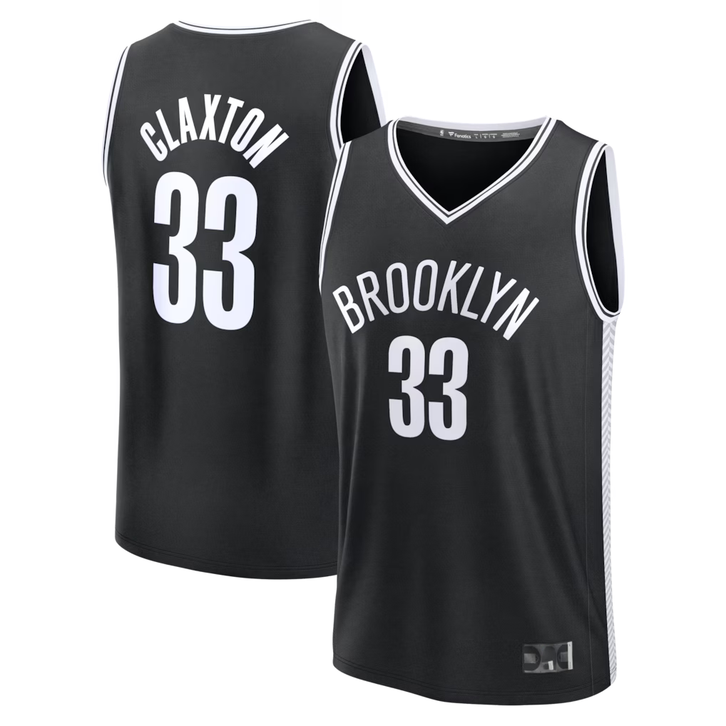 Trusc B.Nets #33 Nic Claxton  Black Fast Break Replica Jerseys - Icon Edition