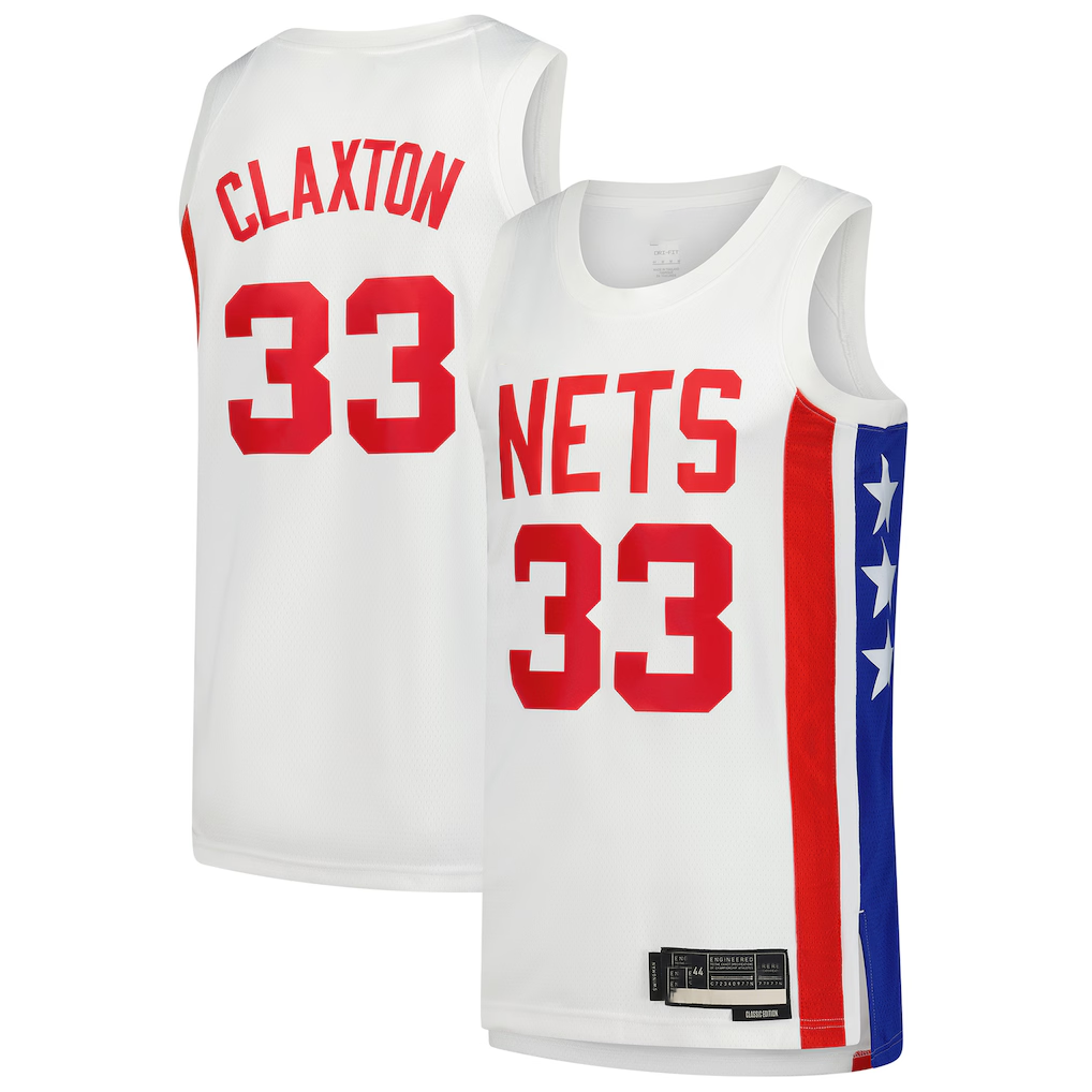 Trusc B.Nets #33 Nic Claxton White Swingman Jerseys - Classic Edition