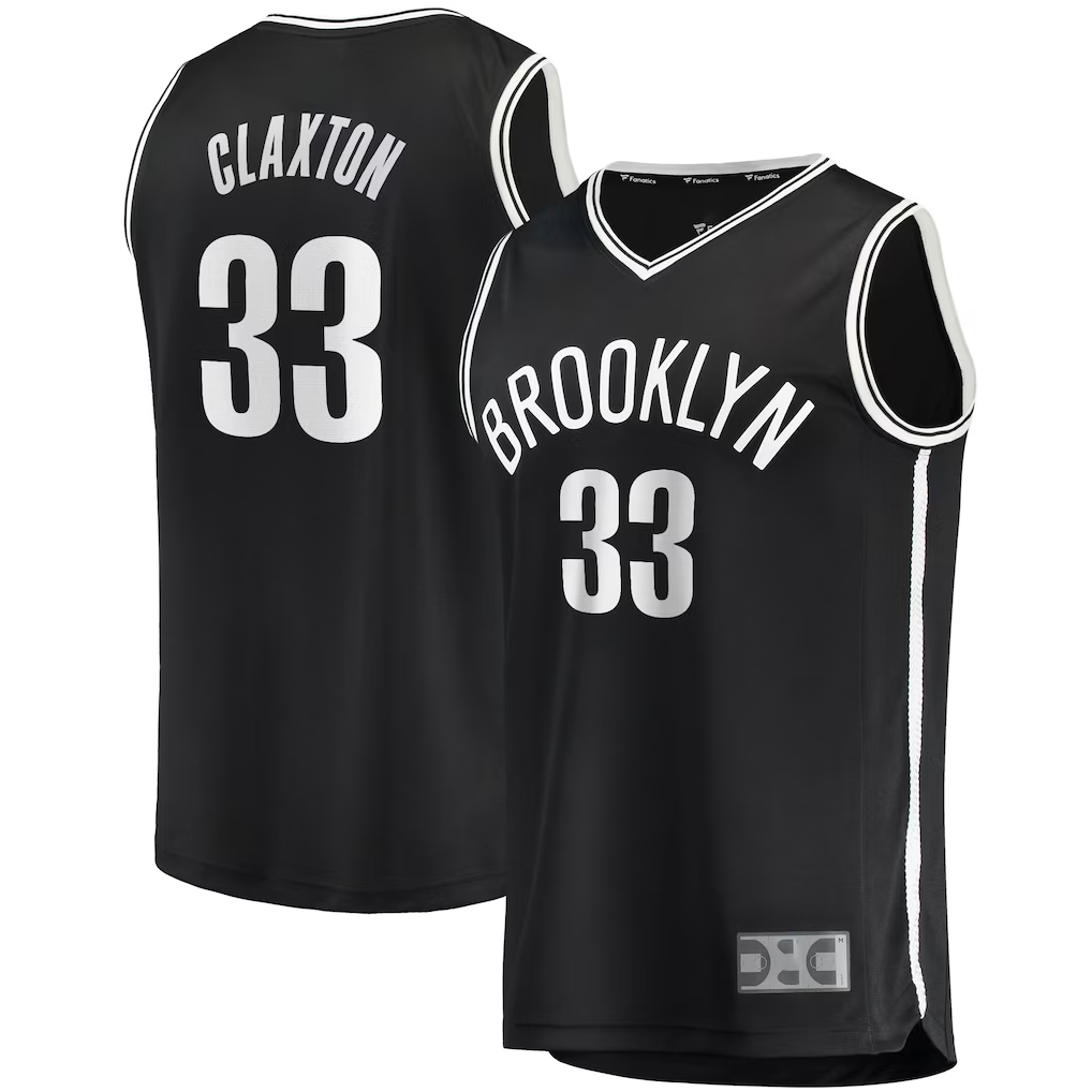 Trusc B.Nets #33 Nicolas Claxton  Black Fast Break Player Jerseys - Icon Edition