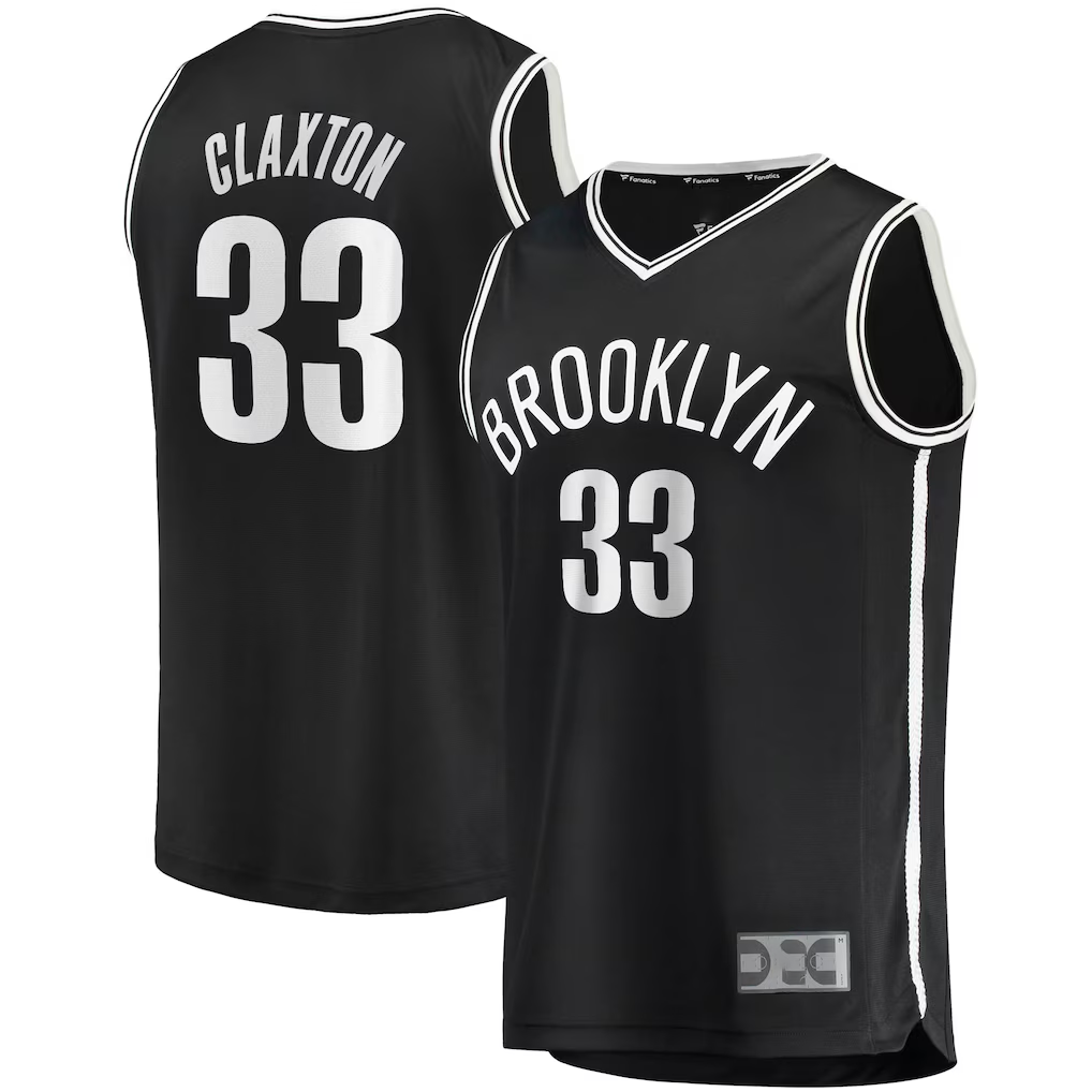 Trusc B.Nets #33 Nicolas Claxton  Black Fast Break Replica Jerseys - Icon Edition