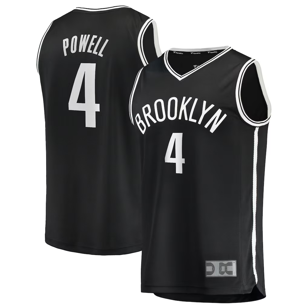 Trusc B.Nets #4 Drake Powell Black Fast Break Replica Jerseys - Icon Edition