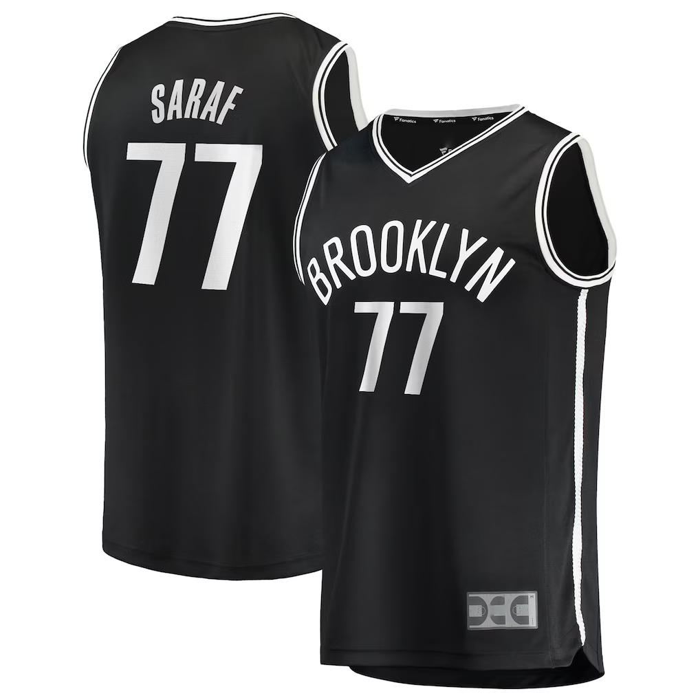 Trusc B.Nets #77 Ben Saraf  Black Fast Break Replica Jerseys - Icon Edition