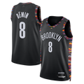 Trusc B.Nets #8 Egor D?min Black 202526 Swingman Jerseys - City Edition