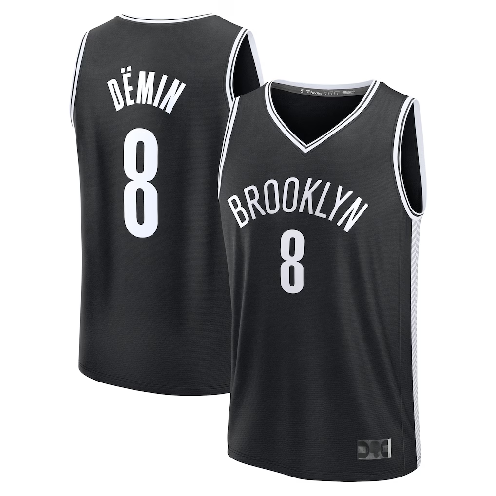 Trusc B.Nets #8 Egor D?min Black Fast Break Replica Jerseys - Icon Edition