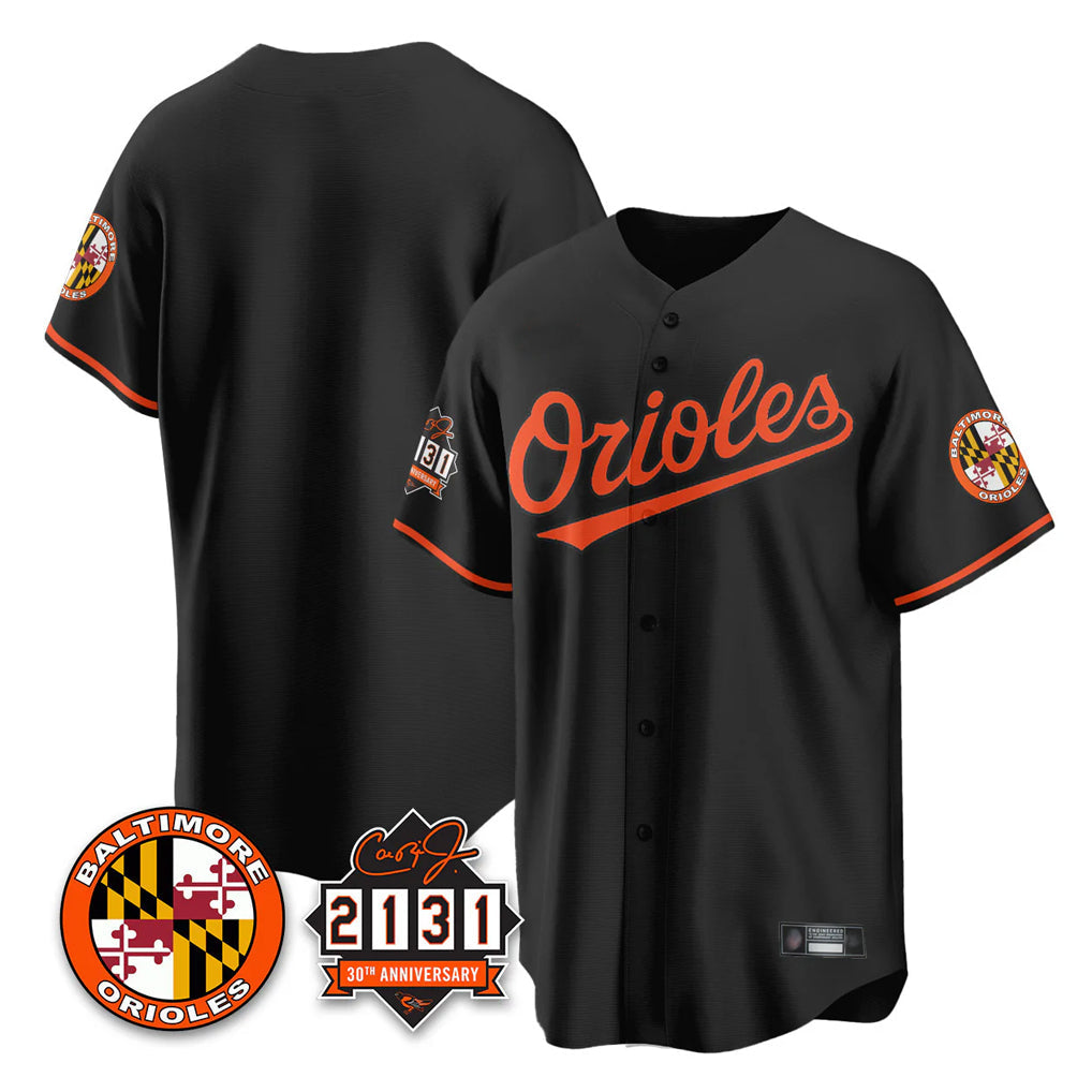 Trusc B.Orioles Black 30th Anniversary of 2131 Home Game Blank Player Stitched Jerseys