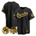 Trusc B.Orioles Black Gold 30th Anniversary of 2131 Home Game Blank Player Stitched Jerseys