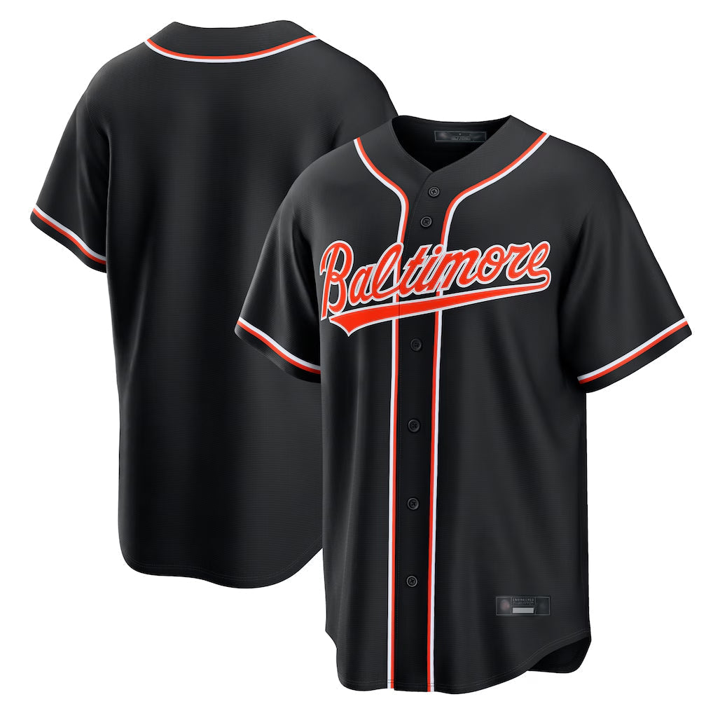 Trusc B.Orioles Black Out Fashion Home Game Blank Player Stitched Jerseys