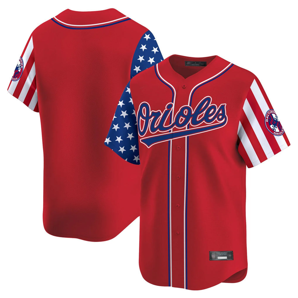 Trusc B.Orioles Red Independence Day Vapor Premier Limited Home Game Blank Player Stitched Jerseys
