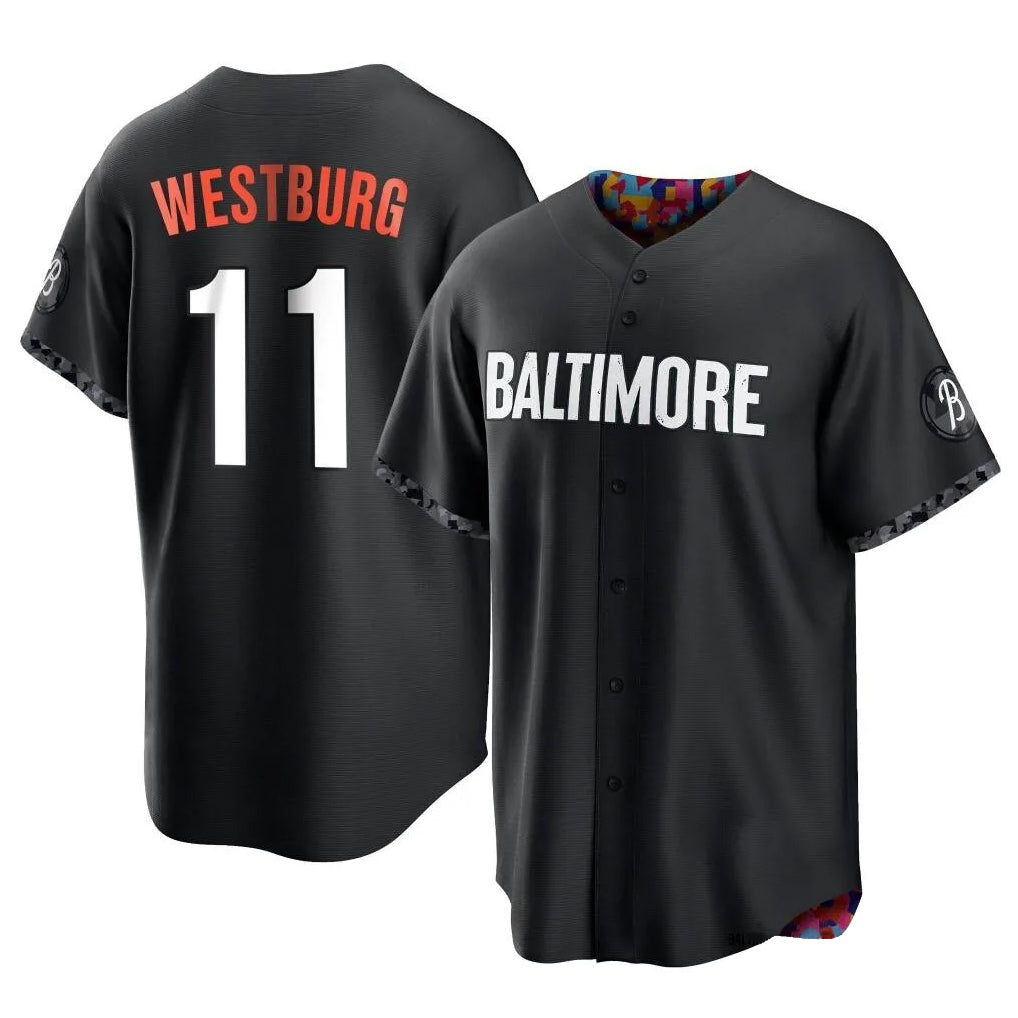 Trusc B.Orioles #11 Jordan Westburg Player Black City Connect Home Game Stitched Jerseys