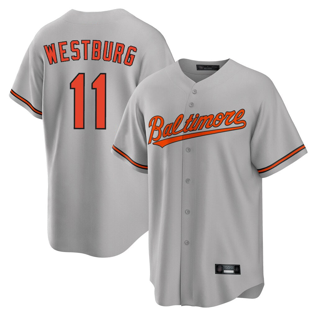 Trusc B.Orioles #11 Jordan Westburg Player Gray Home Game Stitched Jerseys