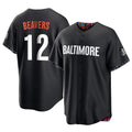 Trusc B.Orioles #12 Dylan Beavers Player Black City Connect Home Game Stitched Jerseys