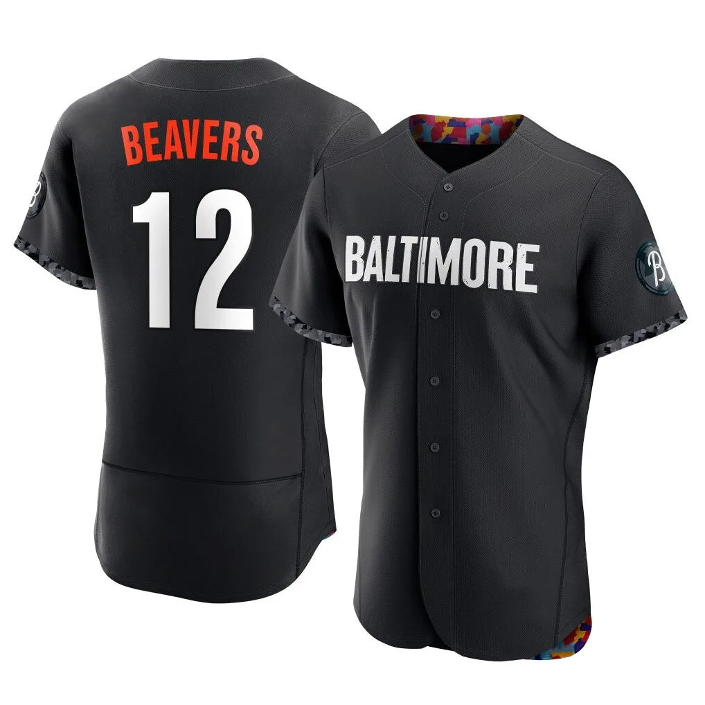 Trusc B.Orioles #12 Dylan Beavers Player Black City Connect Limited Elite Home Game Stitched Jerseys