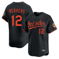 Trusc B.Orioles #12 Dylan Beavers Player Black Limited Home Game Stitched Jerseys