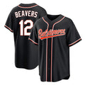 Trusc B.Orioles #12 Dylan Beavers Player Black Out Home Game Stitched Jerseys