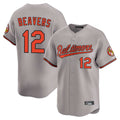Trusc B.Orioles #12 Dylan Beavers Player Gray Limited Home Game Stitched Jerseys