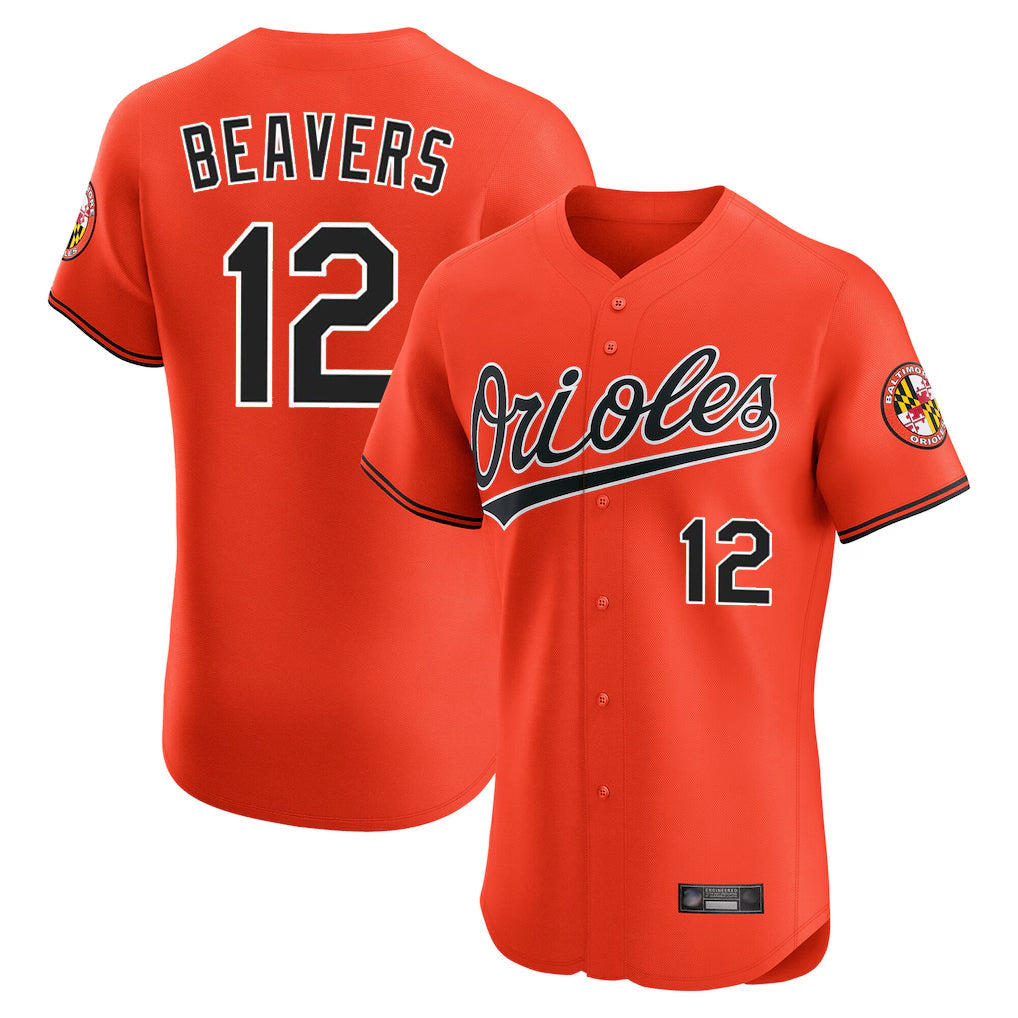 Trusc B.Orioles #12 Dylan Beavers Player Orange Limited Elite Home Game Stitched Jerseys