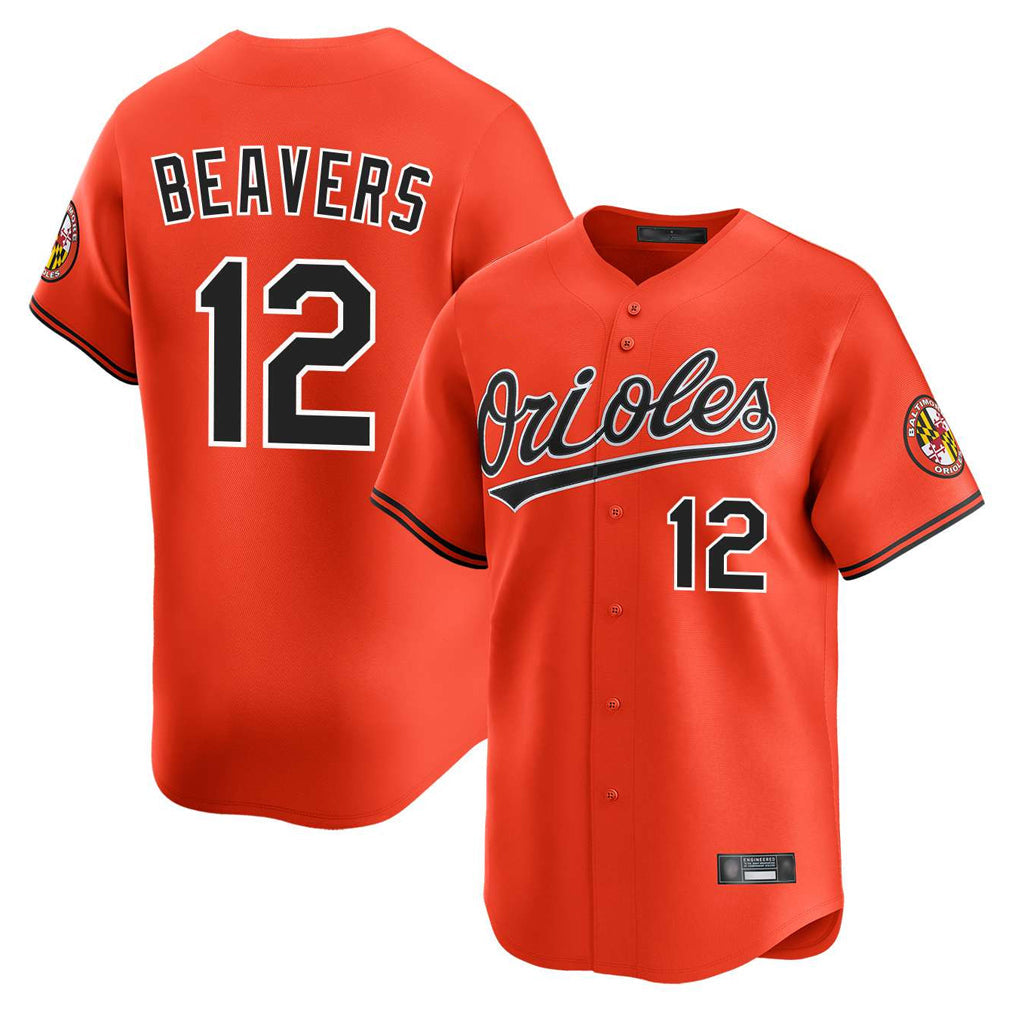 Trusc B.Orioles #12 Dylan Beavers Player Orange Limited Home Game Stitched Jerseys