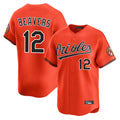 Trusc B.Orioles #12 Dylan Beavers Player Orange Limited Home Game Stitched Jerseys