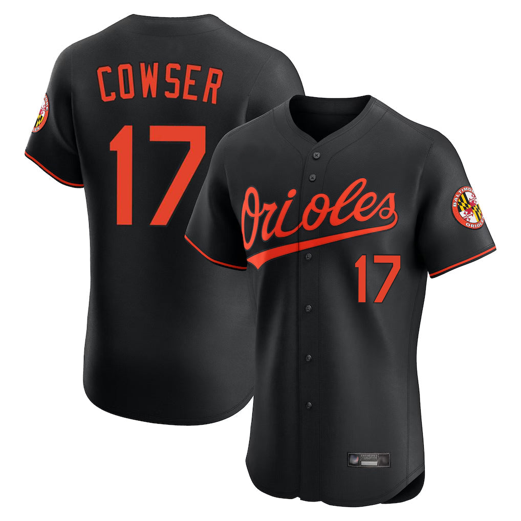 Trusc B.Orioles #17 Colton Cowser Player Black Limited Elite Home Game Stitched Jerseys