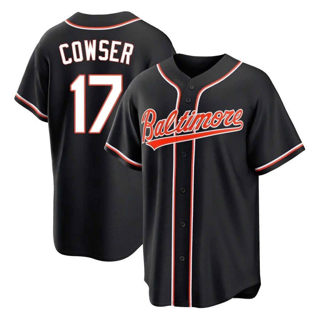 Trusc B.Orioles #17 Colton Cowser Player Black Out Home Game Stitched Jerseys